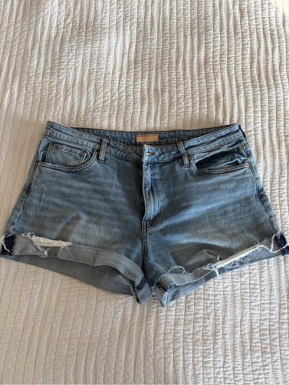 Kut from the Kloth Light Blue Distressed Denim Shorts
